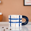 Artsy Ceramic Cup For Coffee Blue Set of 2 330ml- Mug for coffee, tea mug, cappuccino mug | Cups and Mugs for Coffee Table & Home Decor