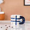 Artsy Ceramic Cup For Coffee Blue Set of 2 330ml- Mug for coffee, tea mug, cappuccino mug | Cups and Mugs for Coffee Table & Home Decor