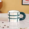 Artsy Ceramic Cup For Coffee Green Set of 2 330ml- Mug for coffee, tea mug, cappuccino mug | Cups and Mugs for Coffee Table & Home Decor