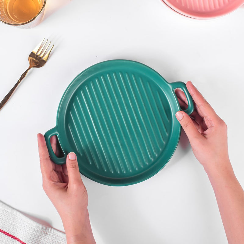 Green Oven Plate Large