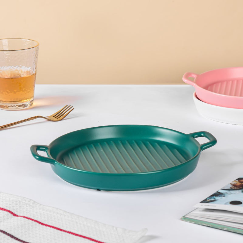 Green Oven Plate Large