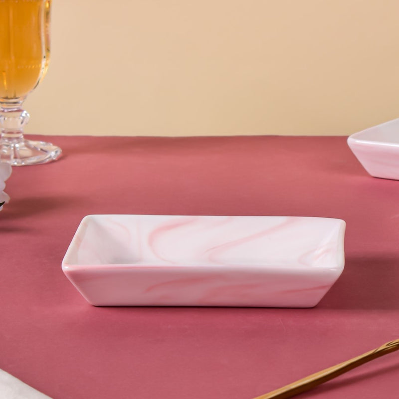 Marble Serving Platter Pink Small 5 inch - Serving platter for snacks, rectangular platter, appetizer platter, small platter, pink platter