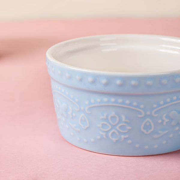 Cool Blue Textured Pudding Bowl