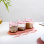 Spice Containers With Spoons Set Of 3 Pink