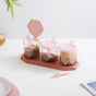 Spice Containers With Spoons Set Of 3 Pink