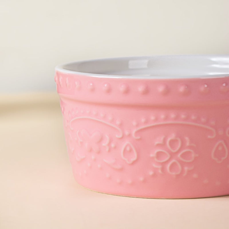 Playful Pink Textured Pudding Bowl