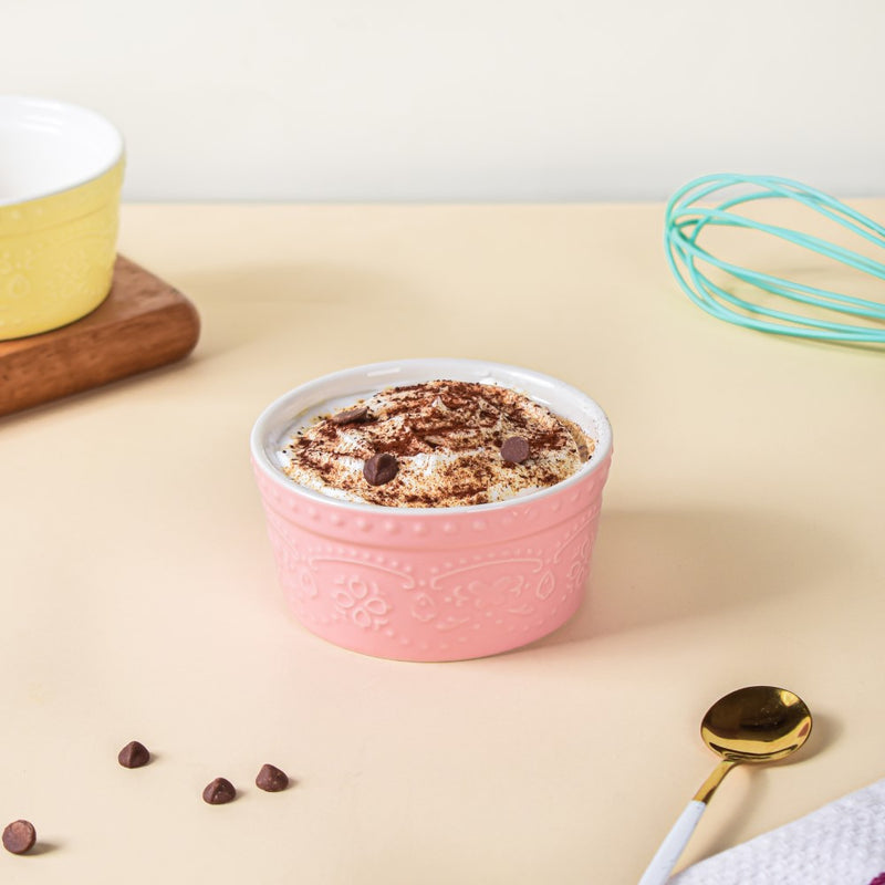 Playful Pink Textured Pudding Bowl