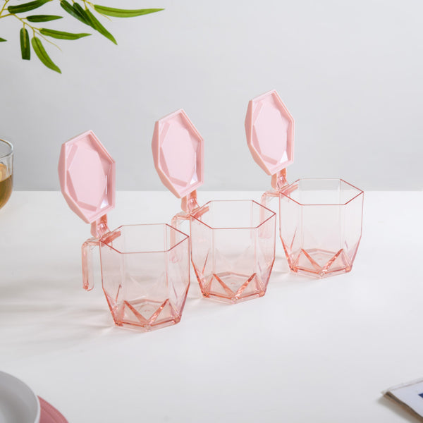 Spice Containers With Spoons Set Of 3 Pink