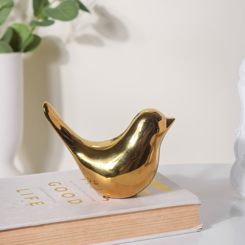 Gold Bird Statue - Showpiece | Home decor item | Room decoration item