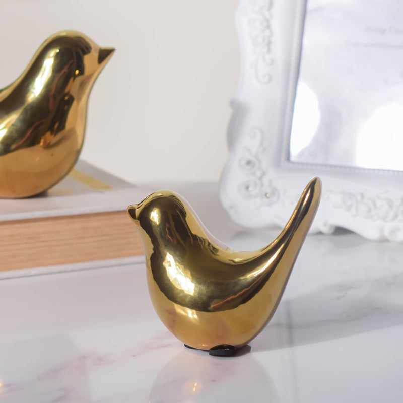 Gold Bird Statue - Showpiece | Home decor item | Room decoration item