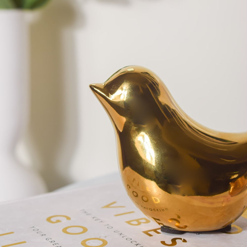 Gold Bird Statue - Showpiece | Home decor item | Room decoration item