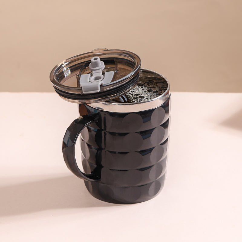 Stainless Steel Travel Mug For Car Black 400ml - Travel mug, travel coffee mug, coffee mug with lid, tea mug, portable coffee mug