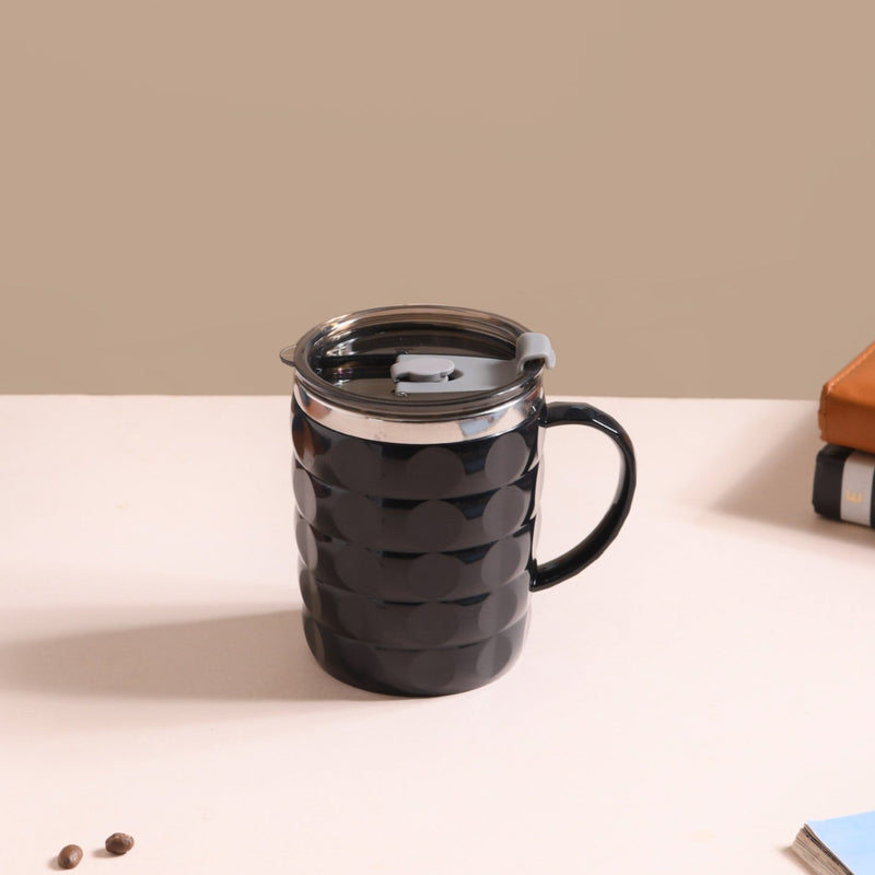 Stainless Steel Travel Mug For Car Black 400ml - Travel mug, travel coffee mug, coffee mug with lid, tea mug, portable coffee mug