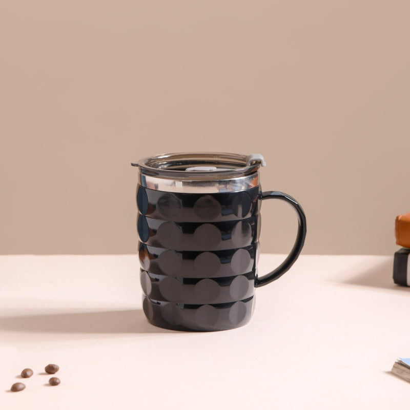 Stainless Steel Travel Mug For Car Black 400ml - Travel mug, travel coffee mug, coffee mug with lid, tea mug, portable coffee mug