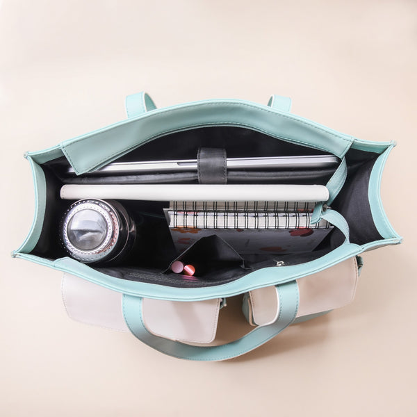 Multi-Use Vegan Leather Travel Bag Set Of 4 Turquoise