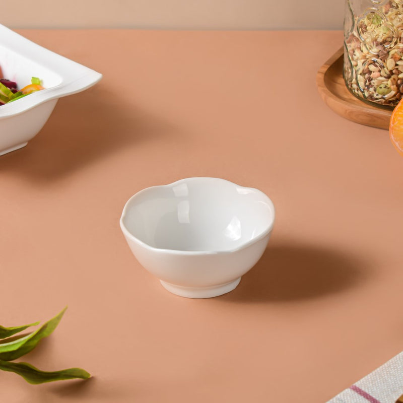Riona Flower Ceramic Dip Bowl - Bowl, ceramic bowl, dip bowls, chutney bowl, dip bowls ceramic | Bowls for dining table & home decor 
