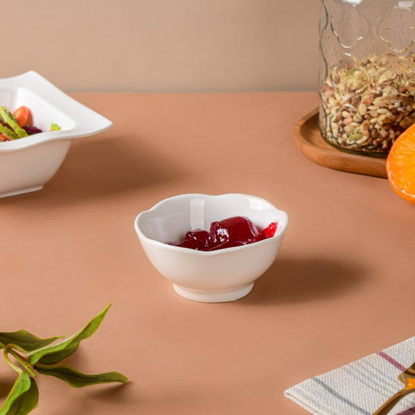 Riona Flower Ceramic Dip Bowl - Bowl, ceramic bowl, dip bowls, chutney bowl, dip bowls ceramic | Bowls for dining table & home decor 