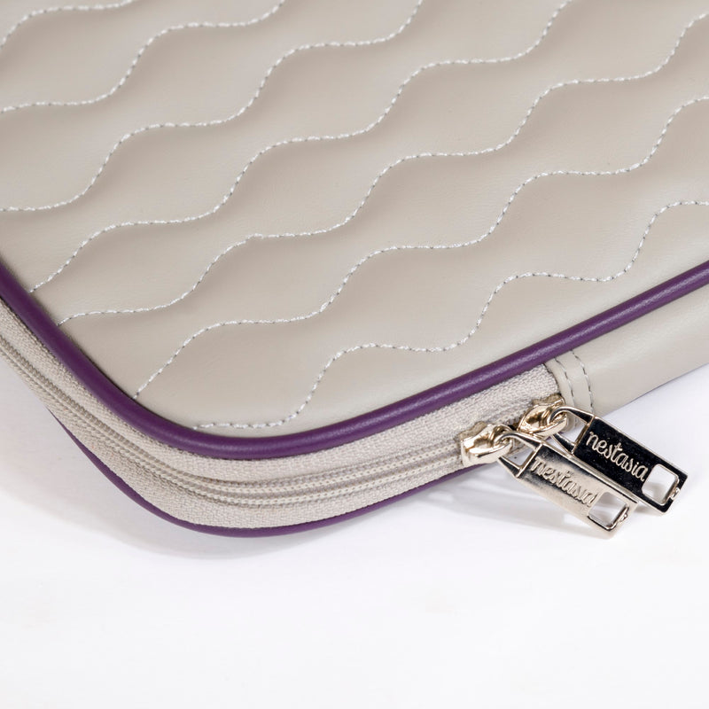 Soft Vegan Leather Laptop Sleeve Grey