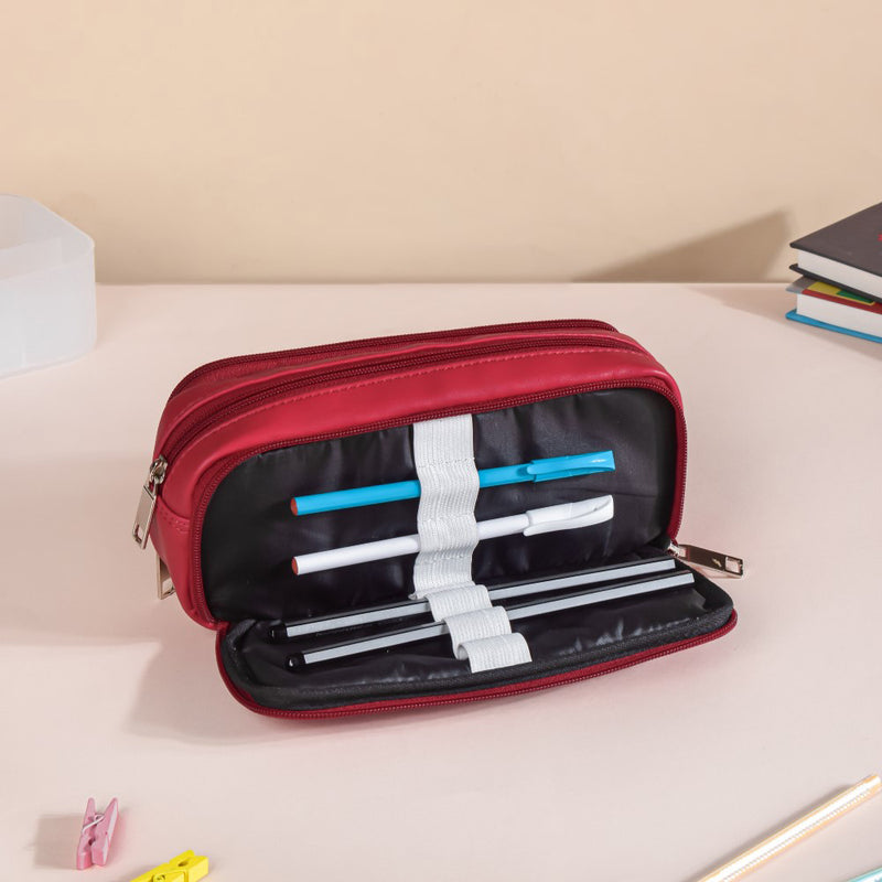 Quilted Stationery Bag Red