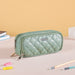 Quilted Storage Pencil Bag Green