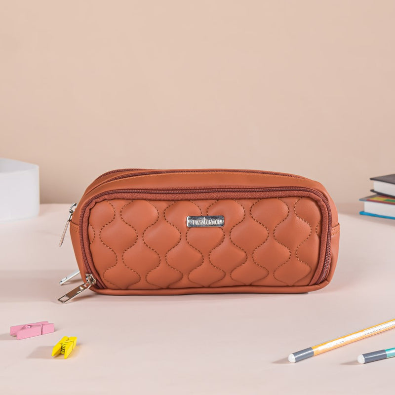 Cushioned Pencil Bag Tan