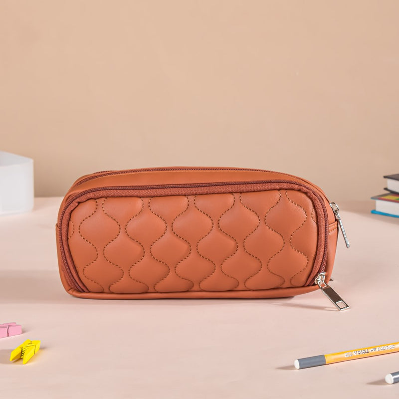 Cushioned Pencil Bag Tan