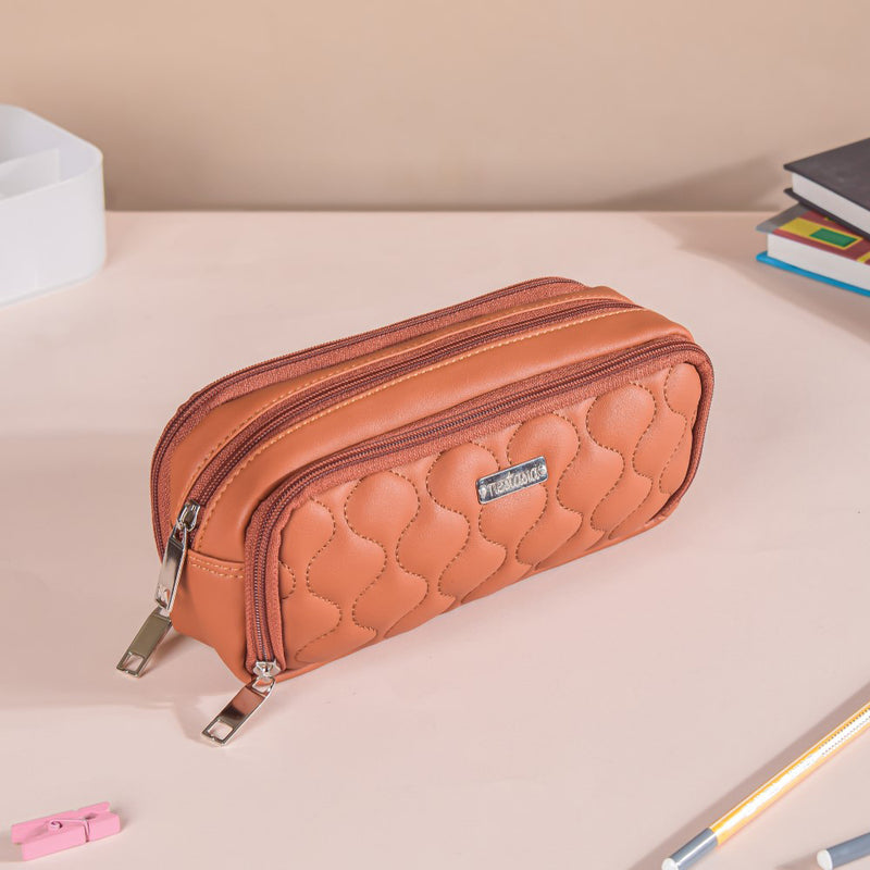 Cushioned Pencil Bag Tan