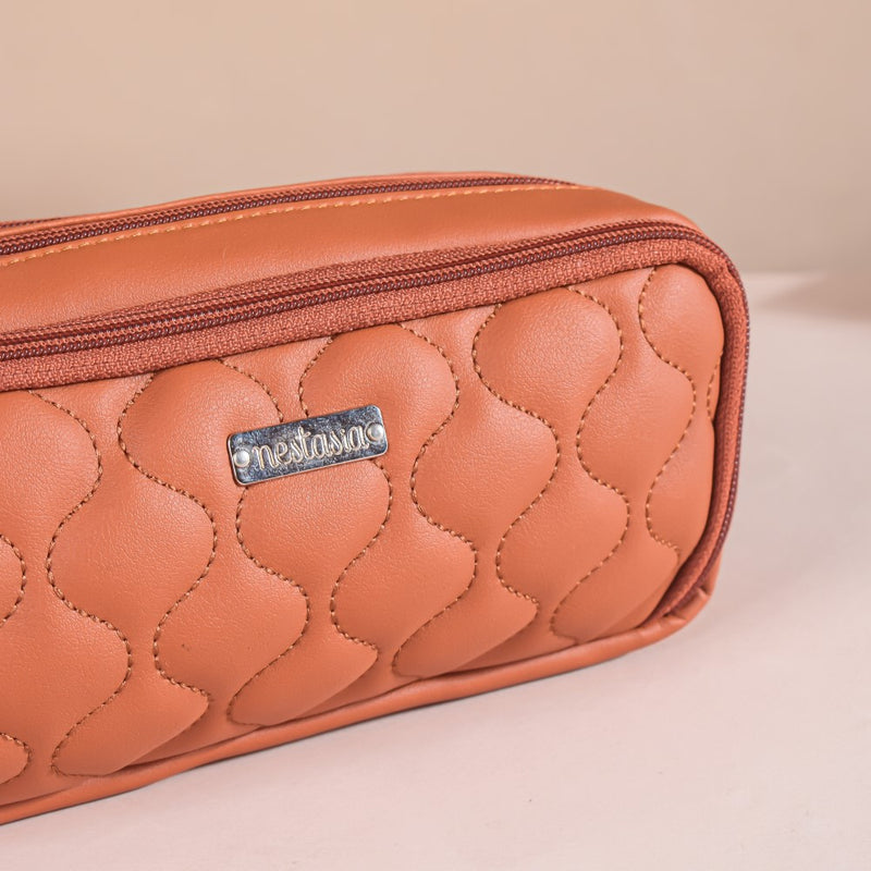 Cushioned Pencil Bag Tan