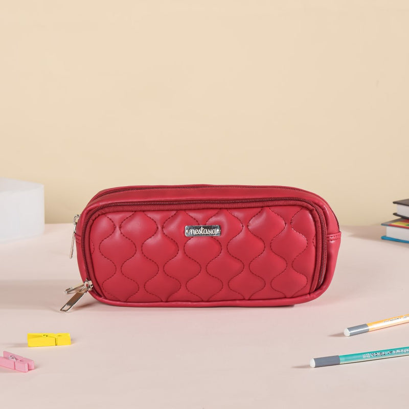 Quilted Stationery Bag Red