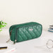 Quilted Stationery Pouch Green