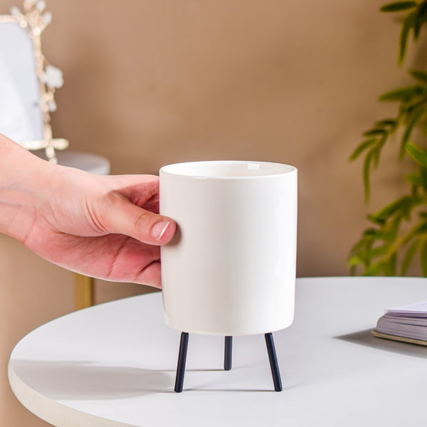 White Porcelain Table Planter - Indoor planters and flower pots | Home decor items