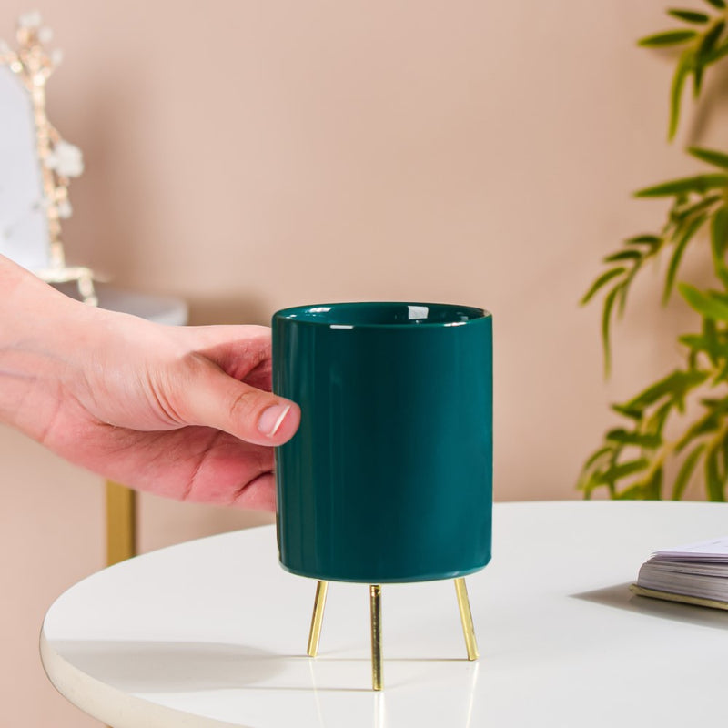 Green Porcelain Table Planter - Indoor planters and flower pots | Home decor items