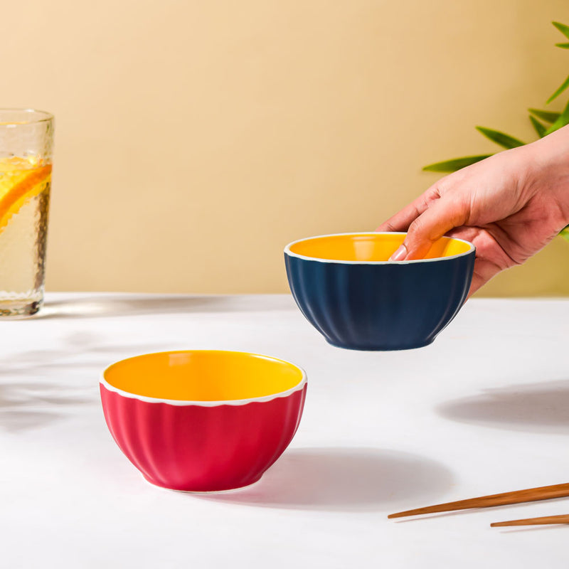 Chrome Side Bowl 300 ml - Bowl,ceramic bowl, snack bowls, curry bowl, popcorn bowls | Bowls for dining table & home decor