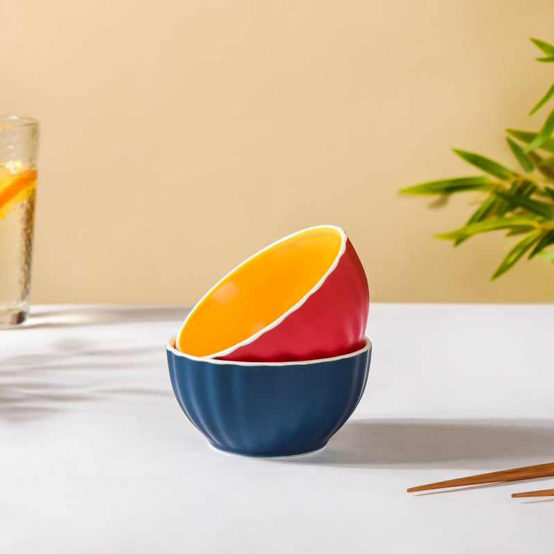 Chrome Side Bowl 300 ml - Bowl,ceramic bowl, snack bowls, curry bowl, popcorn bowls | Bowls for dining table & home decor