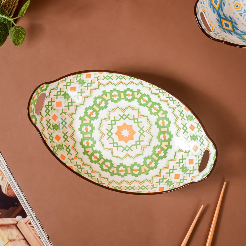 Sylvan Floral Patterned Ceramic Dinner Plate 10 Inch - Serving plate, snack plate, ceramic dinner plates| Plates for dining table & home decor