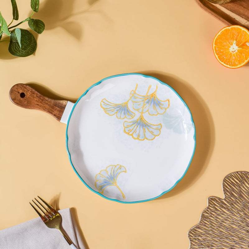 Circular Bbq Floral Plate Large - Ceramic platter, serving platter, fruit platter, snack plate | Plates for dining table & home decor