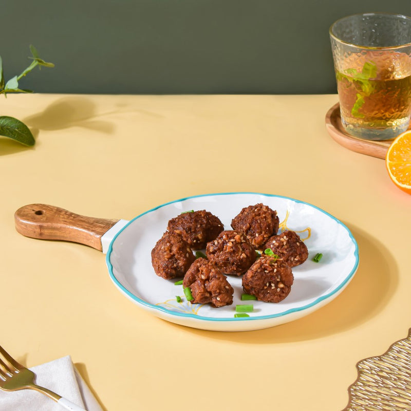 Circular Bbq Floral Plate Large - Ceramic platter, serving platter, fruit platter, snack plate | Plates for dining table & home decor