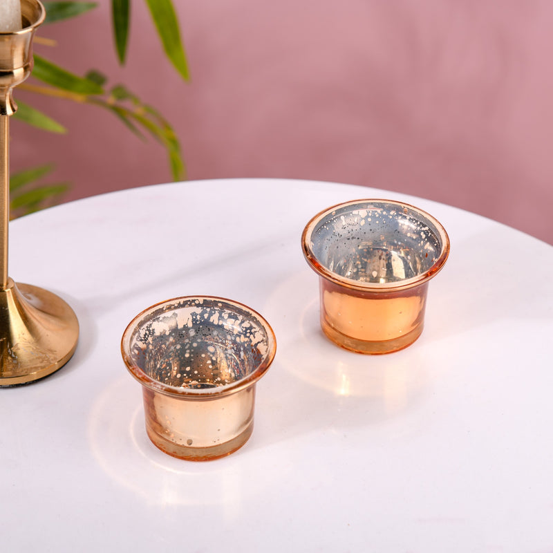 Shiny Tea Light Holder Set of 2 - Candle holder | Room decor