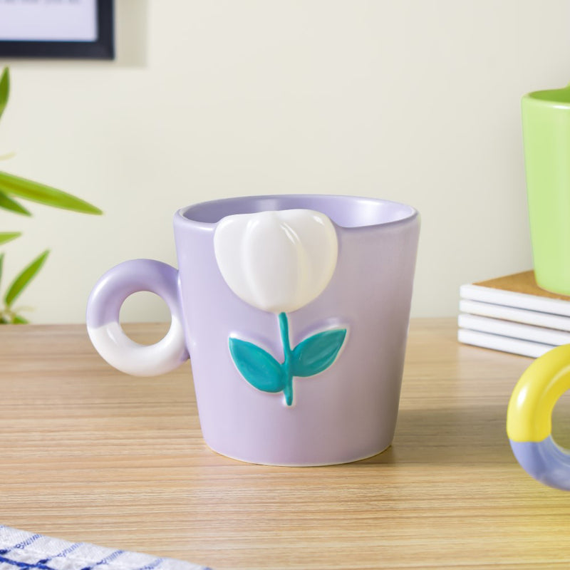 Tulip Coffee Mugs Set Of 6 330ml- Mug for coffee, tea mug, cappuccino mug | Cups and Mugs for Coffee Table & Home Decor