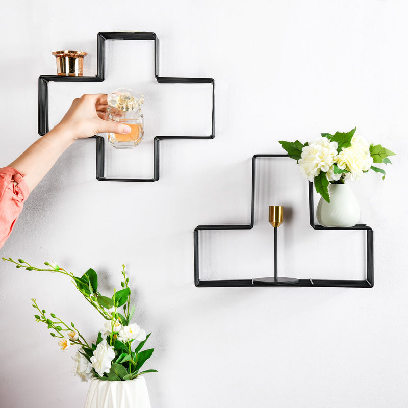 Wooden Hanging Shelf - Black