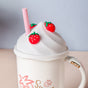 Strawberry Sweet Life Mug With Lid And Straw 380 ml- Mug for coffee, tea mug, cappuccino mug | Cups and Mugs for Coffee Table & Home Decor