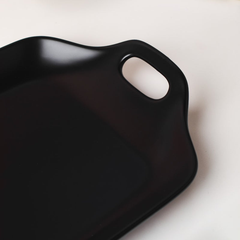 Oven Baking Tray Black 11.5 Inch - Ceramic platter, serving platter, fruit platter | Plates for dining table & home decor