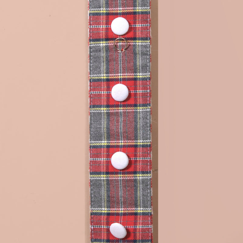 Plaid Christmas Bell Hanging Decor Double Sided Red