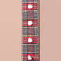 Plaid Christmas Bell Hanging Decor Double Sided Red