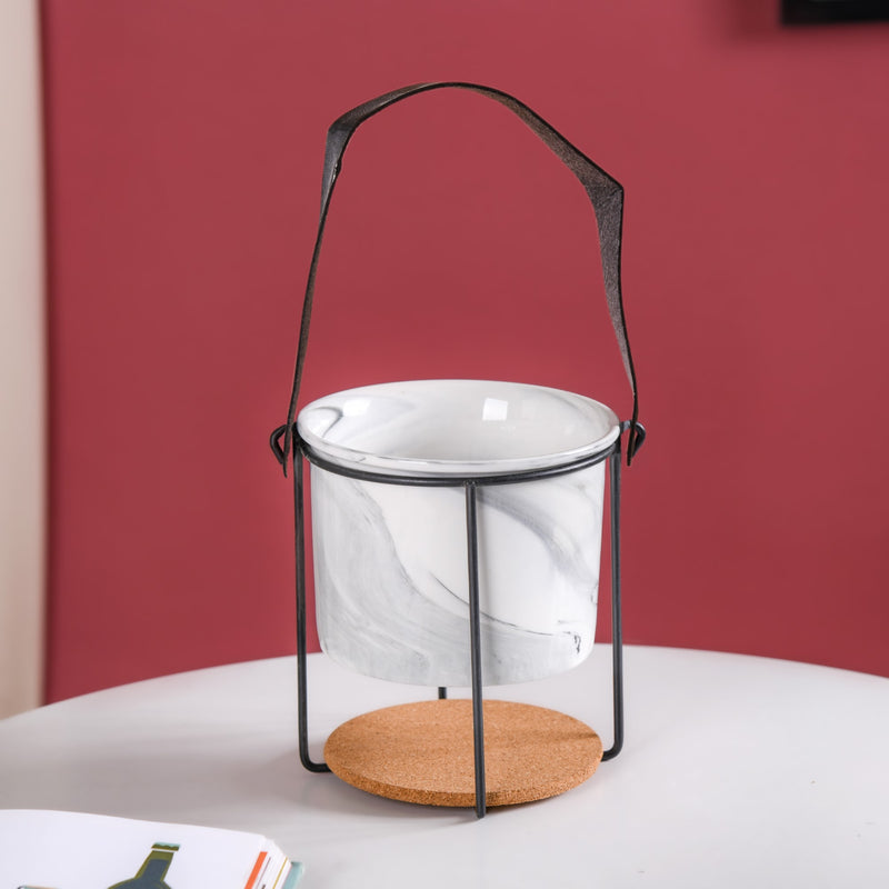 Marble Bucket Style Planter - Plant pot and plant stands | Room decor items