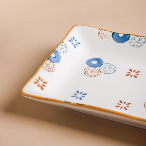 Feliz Rectangle Snack Plate - Serving plate, snack plate, dessert plate | Plates for dining & home decor