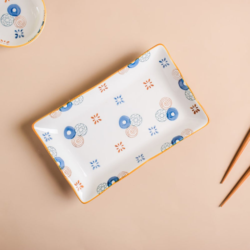 Feliz Rectangle Snack Plate - Serving plate, snack plate, dessert plate | Plates for dining & home decor