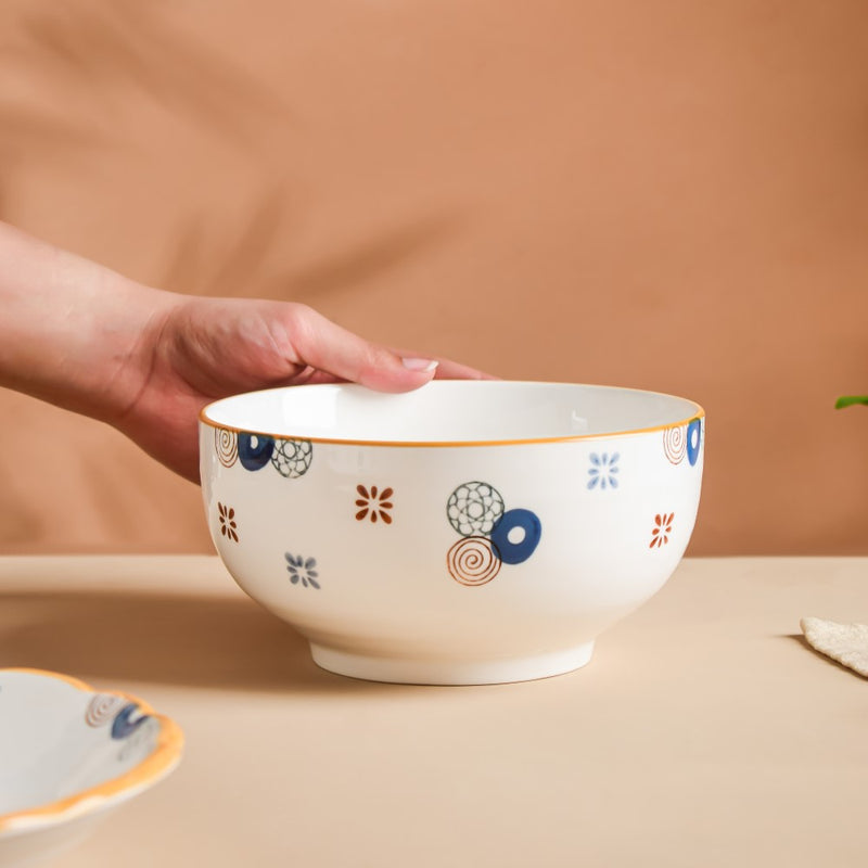 Feliz Fruit Bowl 800 ml - Bowl, ceramic bowl, serving bowls, noodle bowl, salad bowls, curry bowl, bowl for snacks, large serving bowl | Bowls for dining table & home decor
