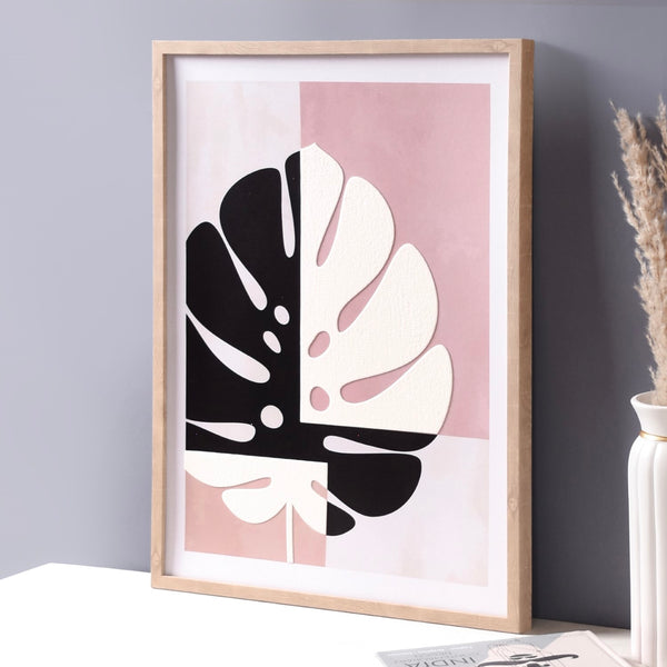 Contemporary Style Monstera Leaf Wall Art 23x17 Inch