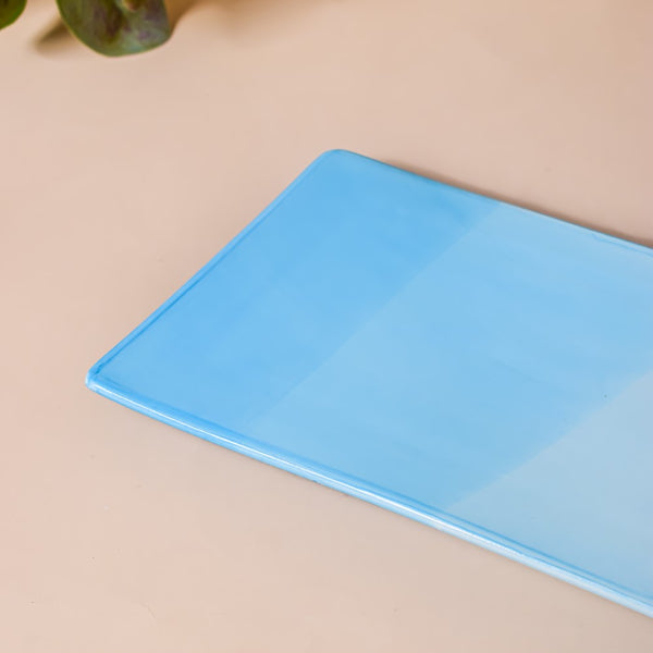 Ombre Ceramic Platter Blue Large 12 Inch